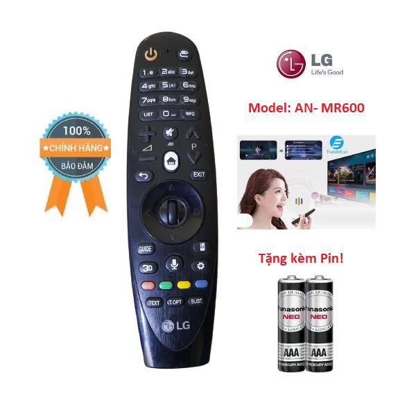 Remote Điều khiển tivi LG 2015 giọng nói MR600 dùng cho các dòng tivi LG 2015- Hàng chính hãng LG