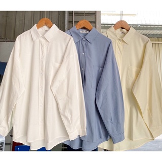 Sơ mi thô xước oversize tone pastel Bazic one