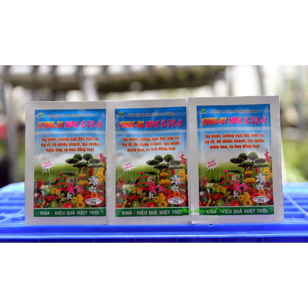 SET 3 GÓI Phân Bón NPK 8-52-8 Kích Thích Ra Nhiều Nụ ,gói 25gam