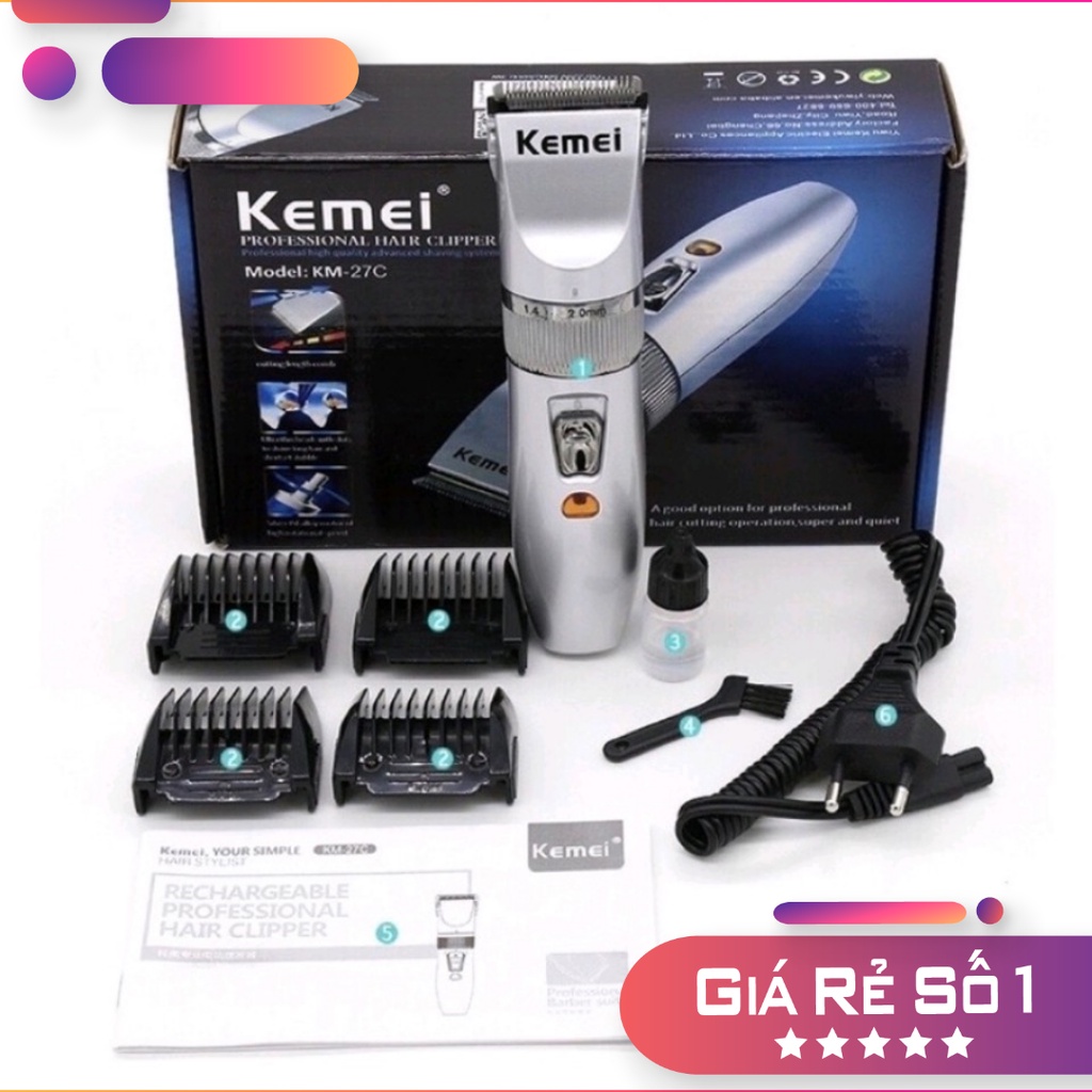 Tông đơ cắt tóc gia đình Kemei 27c chính hãng, tăng đơ cắt tóc người lớn - trẻ em