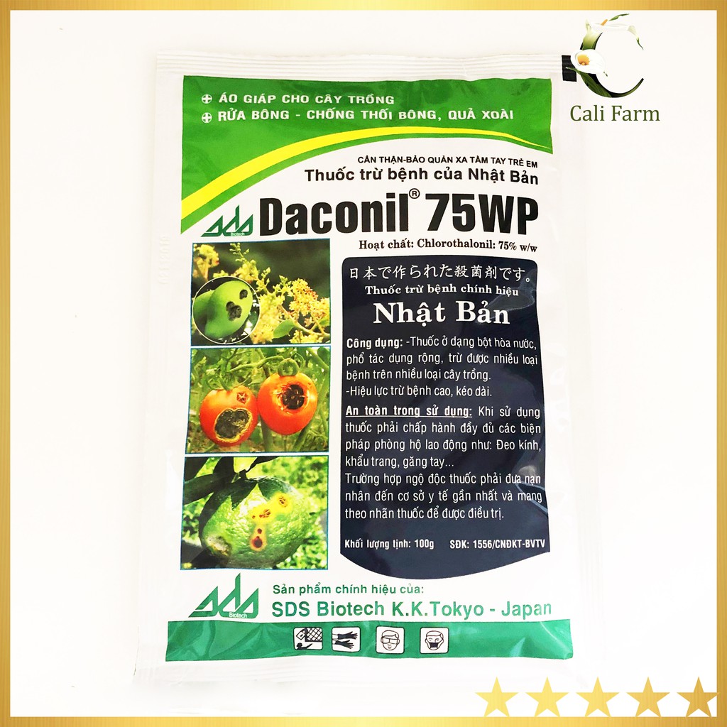 Thuốc trừ bệnh phấn trắng hoa hồng DACONIL 75WP 100g