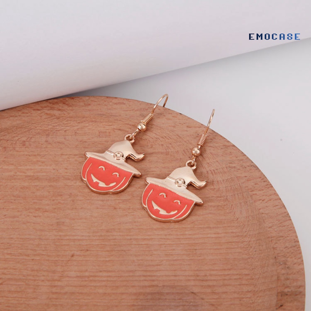 1 Đôi Bông Tai Dáng Dài Họa Tiết Halloween Vui Nhộn