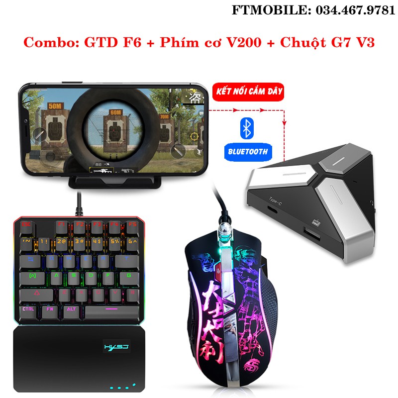 [Mã SKAMPUSHA8 giảm 8% đơn 300K] GTD F6 - Bộ chuyển đổi hỗ trợ mọi game mobile duy nhất(Tốc chiến, PUBG, COD, ROS...) | BigBuy360 - bigbuy360.vn