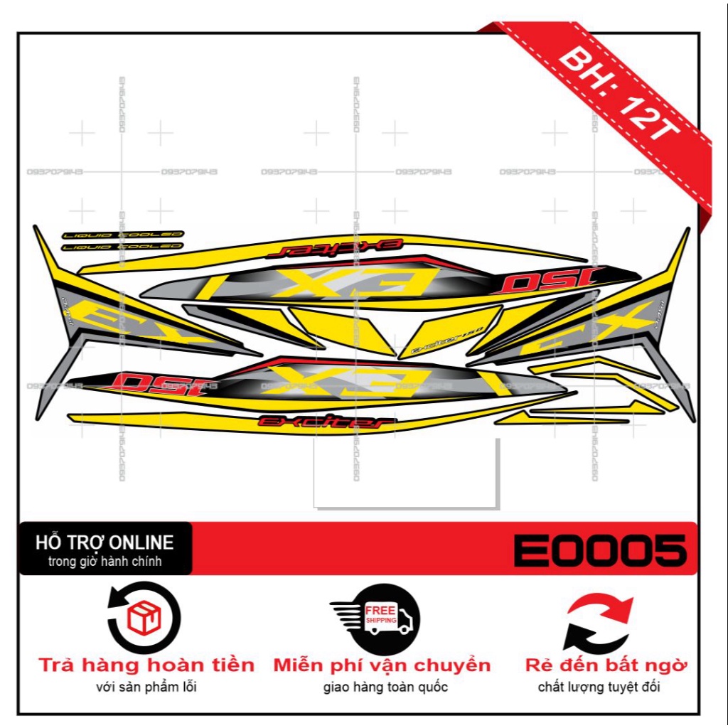 TEM XE EXCITER 150 E0005 -- SHIN DECAL 2