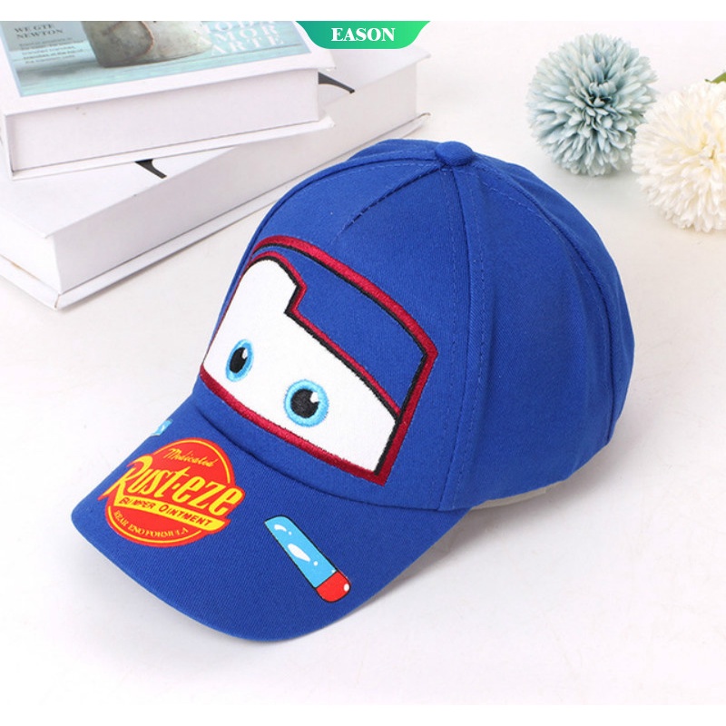 Mũ Lưỡi Trai Họa Tiết Xe Hơi Disney Cho Bé Trai 2-8, Lightning McQueen, Có Thể Điều Chỉnh, Chống Nắng