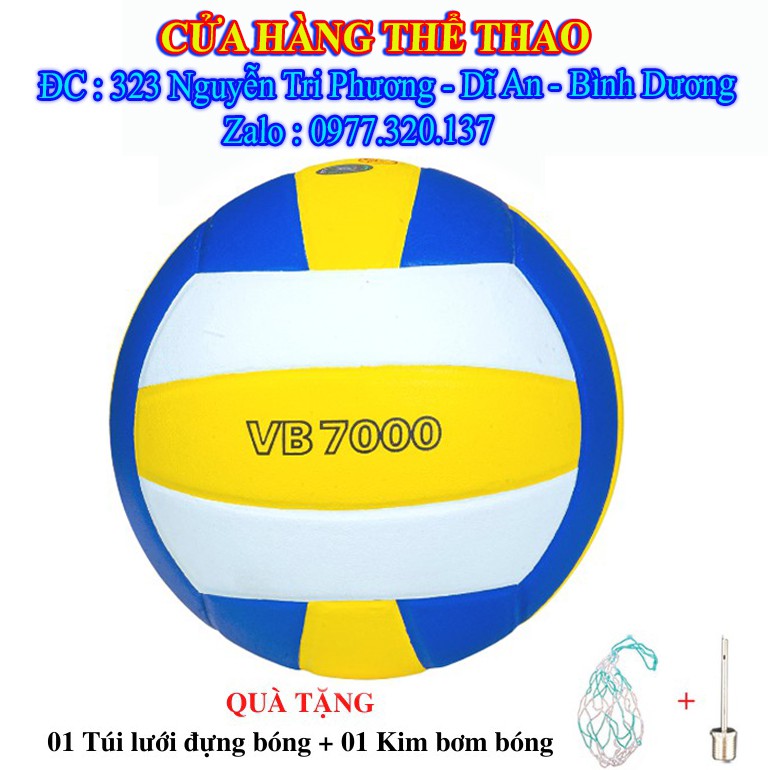 Bóng Chuyền Thăng Long VB 7400 Hàng Chính Hãng, da Nhật, tặng túi lưới đựng bóng và kim bơm tiêu chuẩn