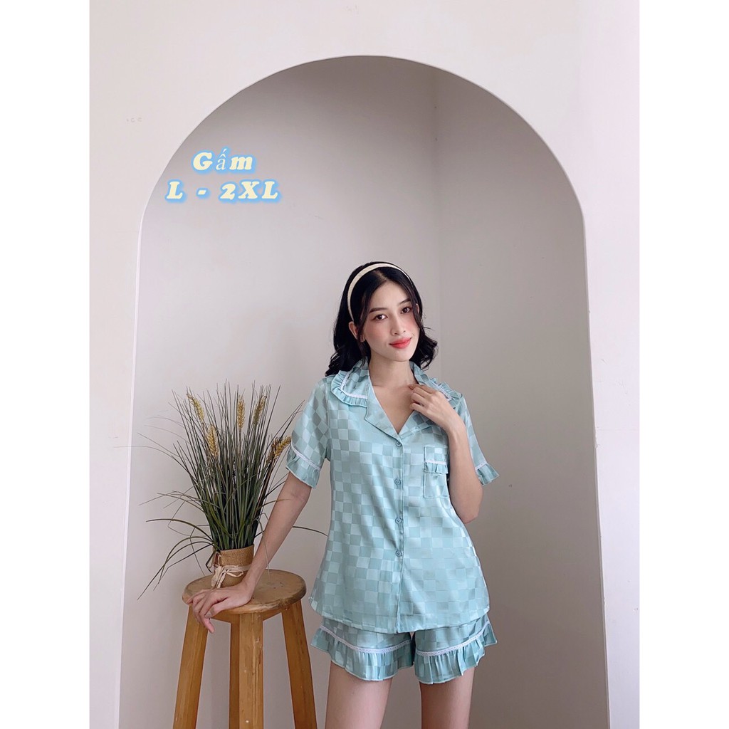 [Mã GODD2407 giảm 5% đơn 199K] Bộ đồ Pijama Lụa Gấm 💖 Đồ ngủ đùi Bigsize 50 - 75kg Gấm mát lạnh mặc cực thích | BigBuy360 - bigbuy360.vn