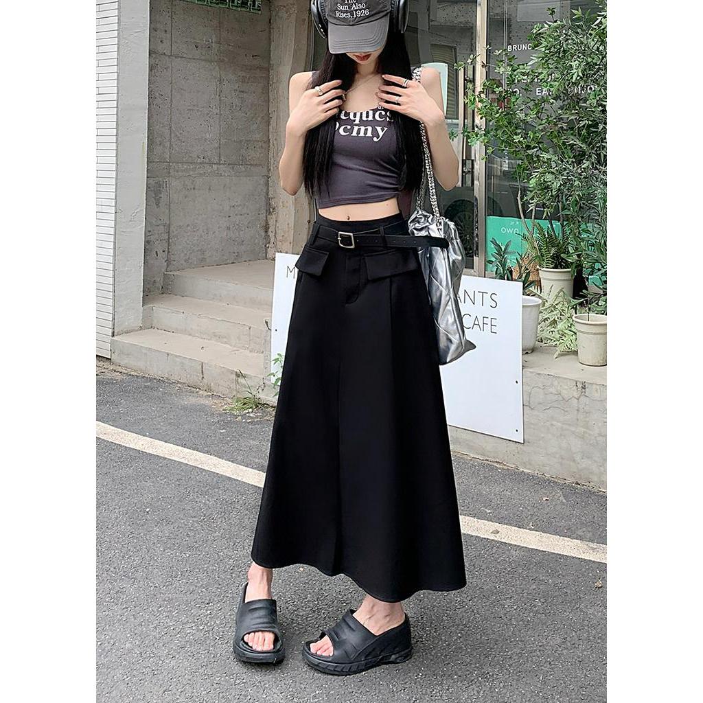 Chân Váy Chữ a Lưng Cao Dáng Dài Kèm Thắt Lưng Phong Cách Thời Trang Mùa Hè Hàng Mới 65112