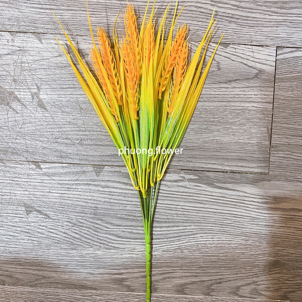 Cây lúa nhựa pvc cây lúa mì giả nhân tạo 44cm giống thật trang trí nhà cửa decor bàn làm việc siêu thị shop bán lúa gạo