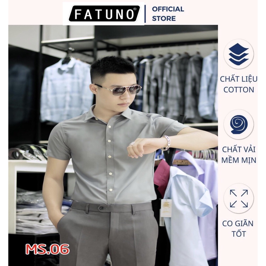 Áo SƠ MI CỘC TAY Nam, Chất Vải Lụa Không Nhăn, Thoáng Mát, Lịch Sự, Dáng Slimfit Hàn Quốc