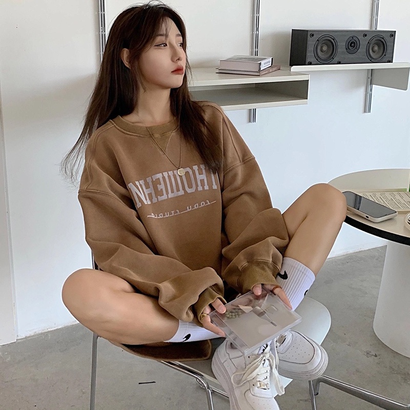 SQ013 - Bộ quần áo nỉ thể thao form rộng đùi sooc OTHOWEHNE tay bo oversite, Set áo hoodie sweater dài tay và quần short