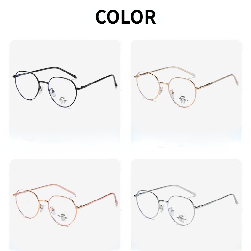 (KIQI-FASHION) COD Mắt Kính Chống Ánh Sáng Xanh Gọng Tròn Bằng Kim Loại Thời Trang Cho Nam Và Nữ