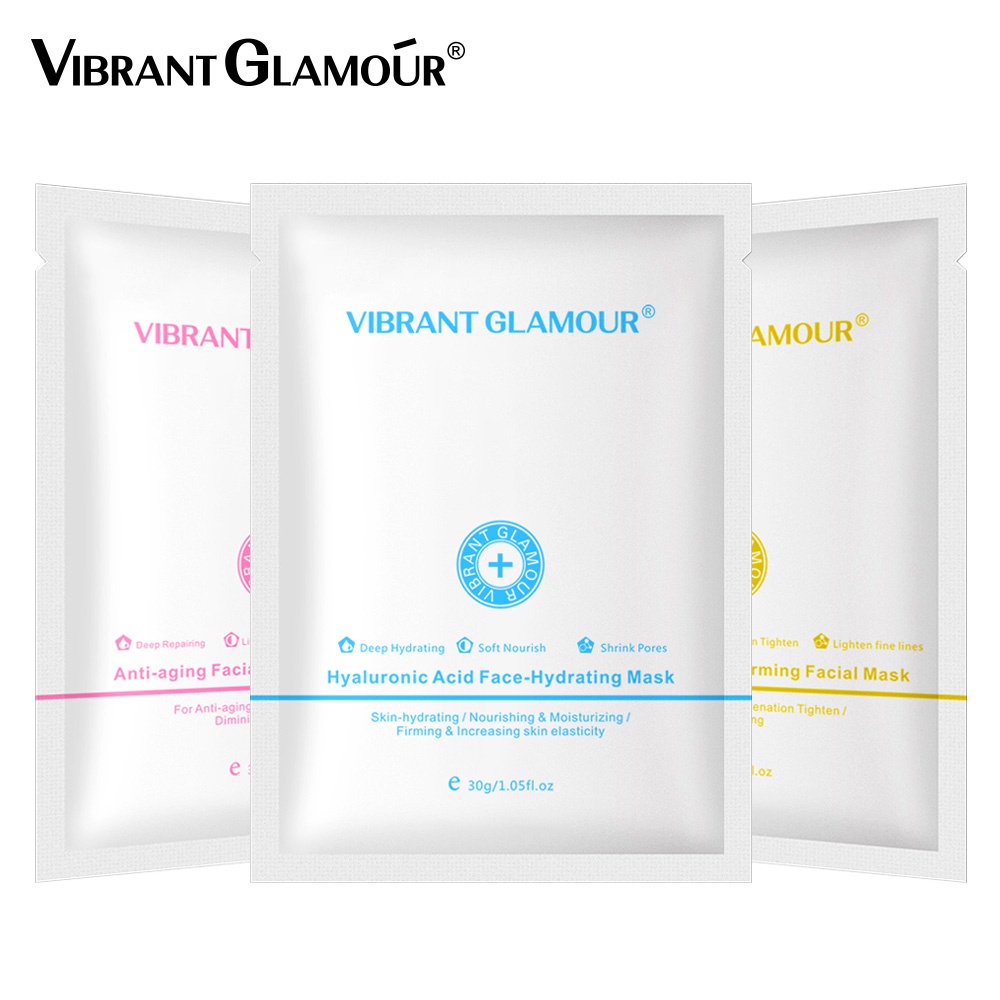 Mặt Nạ VIBRANT GLAMOUR Chiết Xuất Axit Hyaluronic Thu Nhỏ Lỗ Chân Lông Làm Trắng Và Săn Chắc Da Giữ Ẩm Chống Lão Hóa 30ml