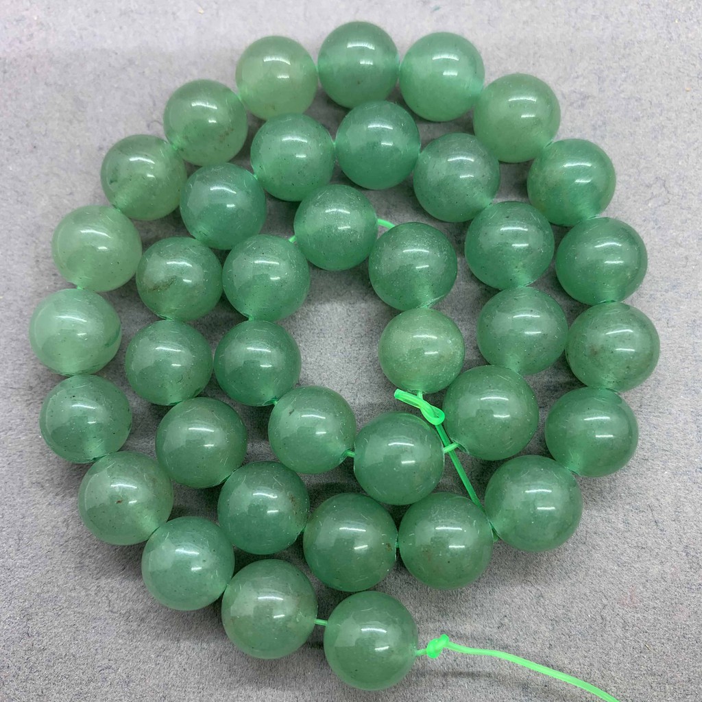 Dây hạt tròn màu xanh lá dùng làm vòng tay kích thước 4-12mm DIY