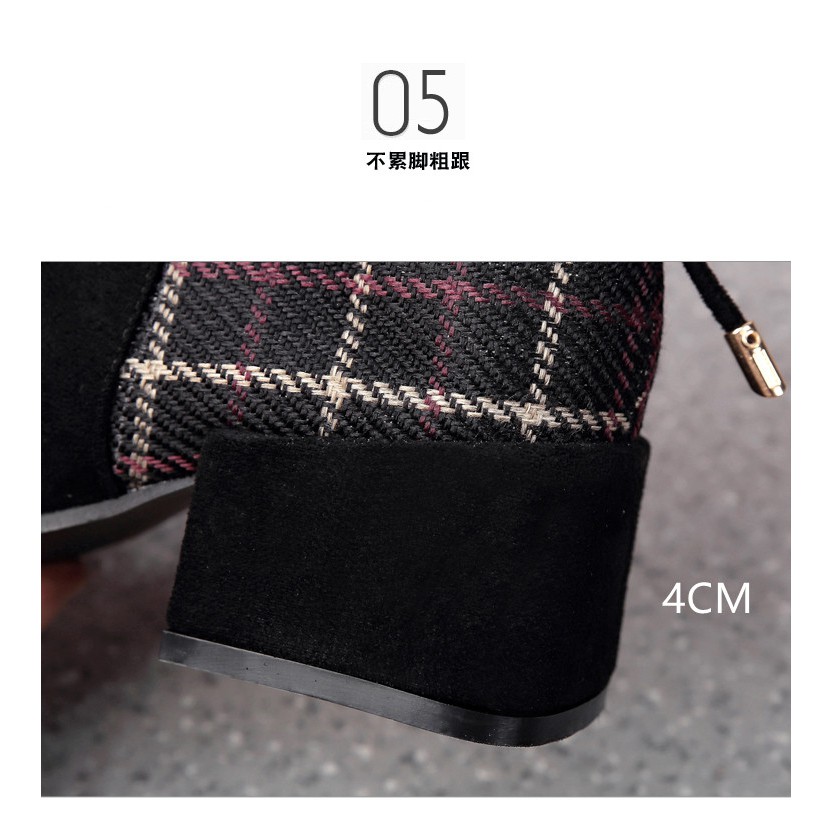 Boot Nữ Martin phong cách Anh quốc gót thô đế vừa 4cm có dây buộc phía sau | BigBuy360 - bigbuy360.vn