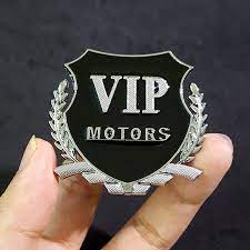 Bông lúa logo VIP Motors trang trí kính xe hơi thêm phần sang trọng- chống gỉ phù hợp với mọi lọai thời tiết
