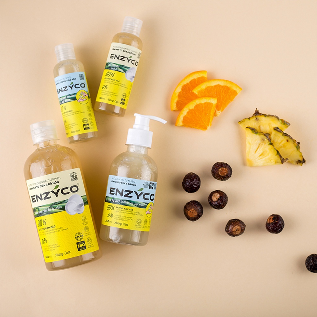 Nước Rửa Tay Sinh Học Enzyme Từ Dứa 250ml, An Toàn Cho Người Viêm Da Cơ Địa, Không Làm Khô Da -손 세정제