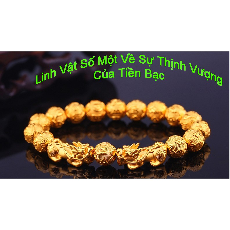 [ Giảm Giá Sốc ]- Vòng Tay Tỳ Hưu Mạ Vàng 24k - Tặng Vuocher Luận Giải Bát Tự