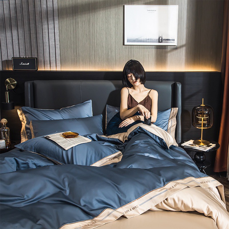 Bộ chăn ga gối lụa MRS phối tinh tế mát mềm giá rẻ