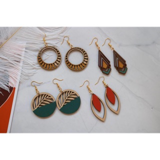 Bông tai gỗ vintage nhiều mẫu cực xinh