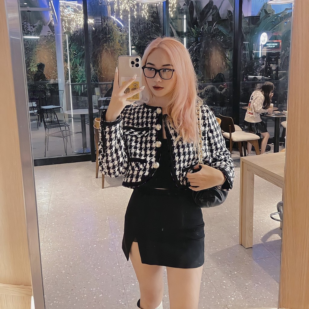 TINGOAN® - Áo khoác lửng viền đen tingoan LOVE STORY JACKET/FS