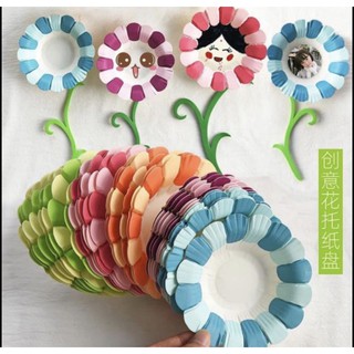 Đĩa giấy hoa trang trí sét 10 cái