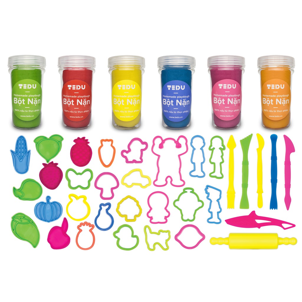 Bột nặn đất nặn an toàn TEDU - combo Doremon