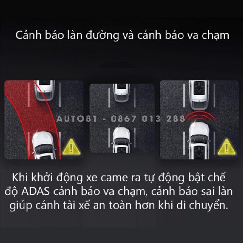 Camera hành trình  Xiaomi 70mai Midrive Pro A500S ghi hình trước sau giám sát đỗ xe, hỗ trợ an toàn ADAS