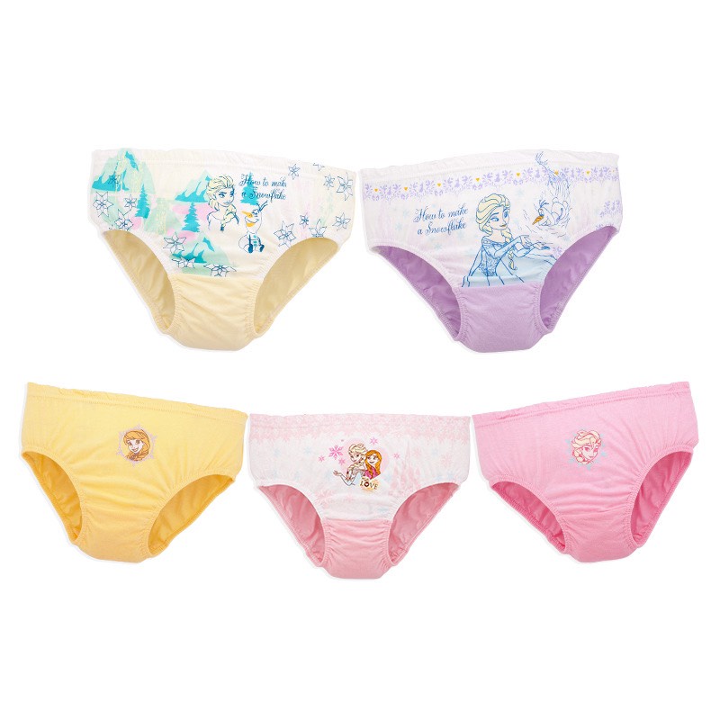 HLQ093 Set 5 quần chip cotton công chúa elsa bé gái hàng nhập 1-12Y - giá 170k