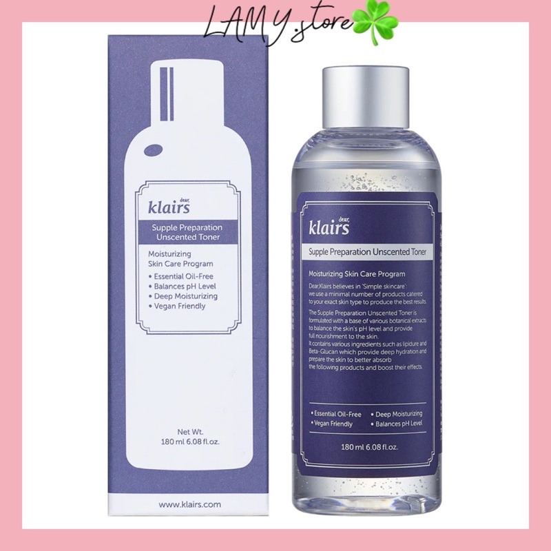 [ 180ml ] Nước hoa hồng Dear Klairs Dưỡng Ẩm phiên bản không mùi