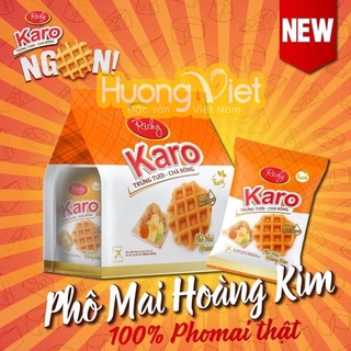 Bánh Karo phô mai hoàng kim, bánh karo trứng tươi chà bông sợi gà túi 156g (6 gói x 26g) Date mới
