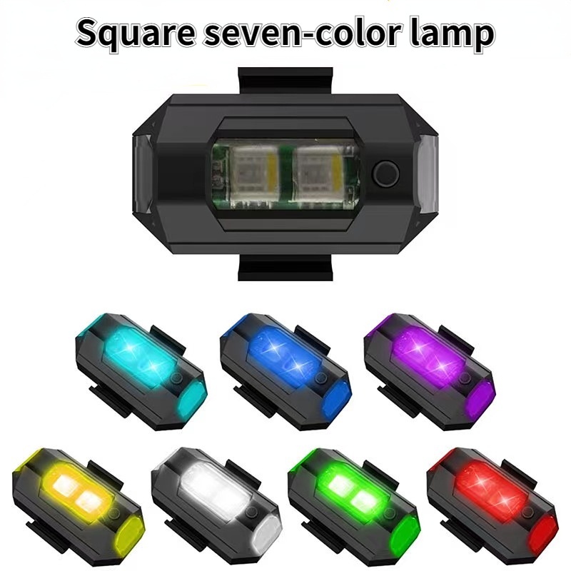 Đèn Nhấp Nháy Cảnh Báo Ban Đêm 7 Màu Sắc Gắn Xe Máy Bay Điều Khiển Từ Xa