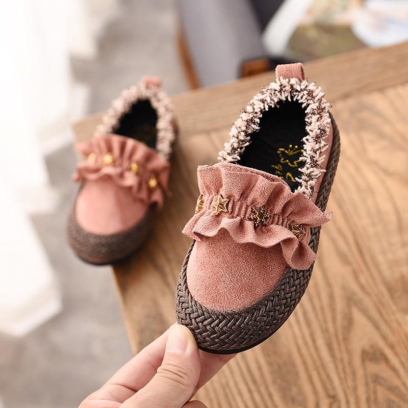Giày Tập Đi Làm Từ Da Pu Đế Mềm Kiểu Dáng Công Chúa Cho Bé Gái