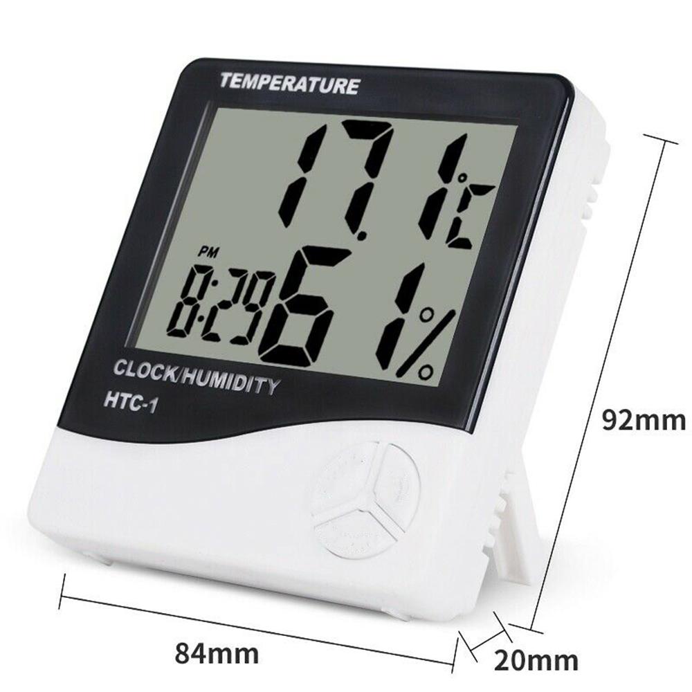 NIUYOU [Ready Stock] Temperature Meter With Clock LCD Digital Hygromet