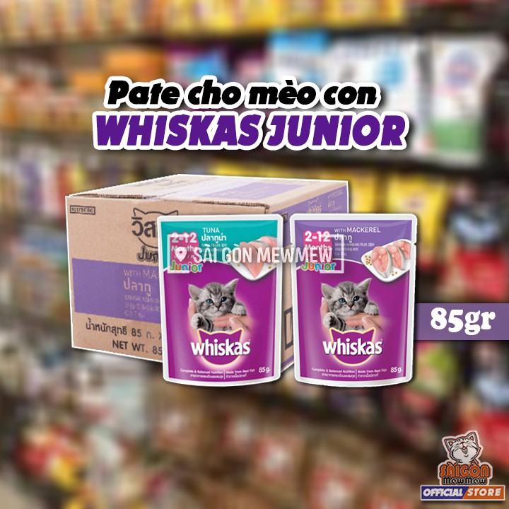 Pate Whiskas cho mèo con gói 85gr Kitten Junior