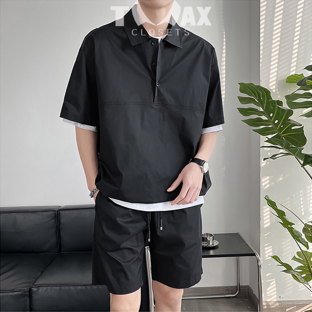 Bộ quần short, áo cộc tay, rút dây gấu TMAXCLOSETS - set bộ mùa hè, chất vải đũi THÁI thoáng mát, rông rãi TM-SET1028