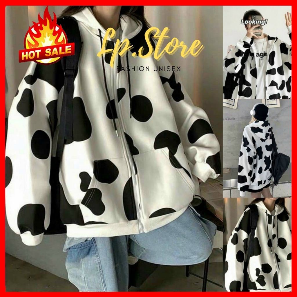 Áo Hoodie Unisex - Áo Khoác Nỉ Nam Nữ Unisex Tay Phồng Bò Sữa Cực Hot - LP.STORE | BigBuy360 - bigbuy360.vn