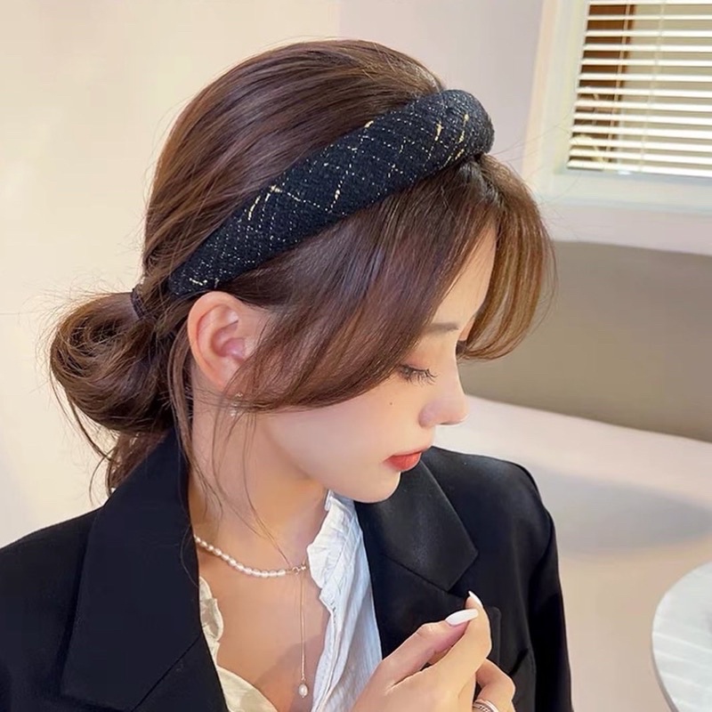 Cài tóc băng đô vải tweed