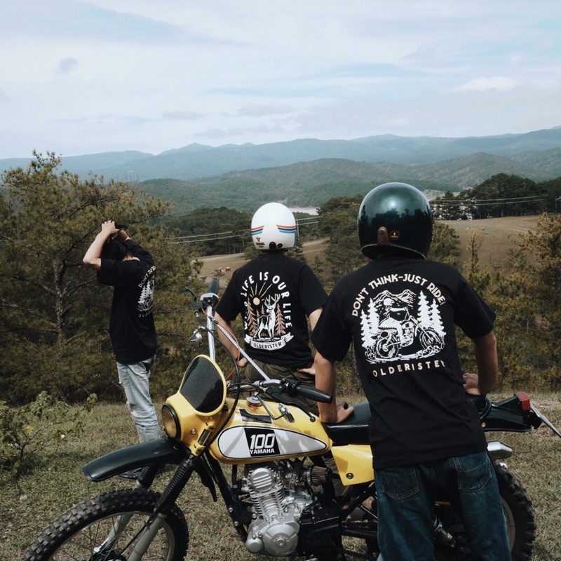 Áo thun Biker - Enduro Y1 Thương hiệu Olderister - Màu Đen