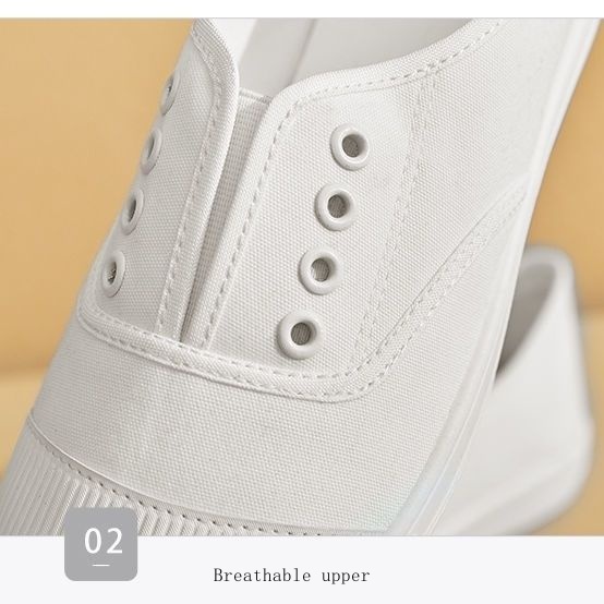 Giày Canvas Mùa Hè Màu Trắng Đế Bằng Thoải Mái Dễ Phối Đồ Phong Cách Hàn Quốc Hàng Mới 2022 Cho Nữ