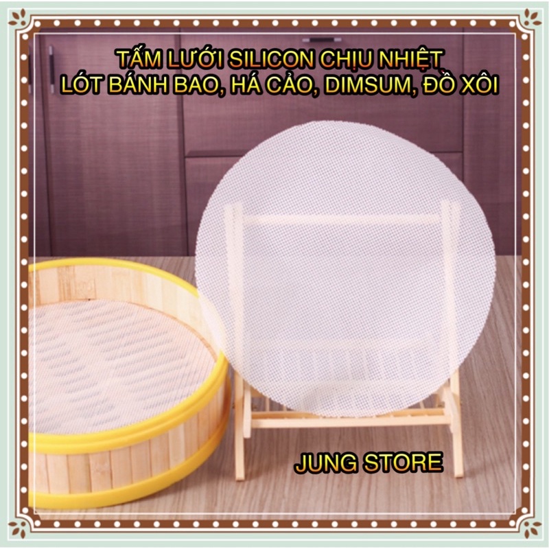 Miếng Lót Silicon Chịu Nhiệt Hấp Bánh Bao, Há Cảo, Dimsum, Đồ Xôi Cao Cấp Chống Dính
