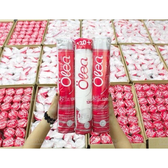 Bông Tẩy Trang Olea 100% Cotton 120+20 Miếng