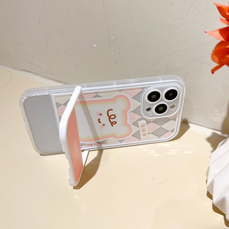 Ốp Điện Thoại Kèm Giá Đỡ Tàng Hình Họa Tiết Hoạt Hình Dễ Thương Cho iphone 13 / 12Promax / 7 / 8 / plus