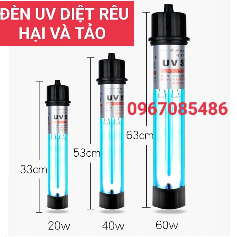 ĐÈN UV 2 BÓNG DIỆT KHUẨN , ĐÈN UV DIỆT RÊU HẠI 20W , 30W , 40W , 60W , ĐÈN UV