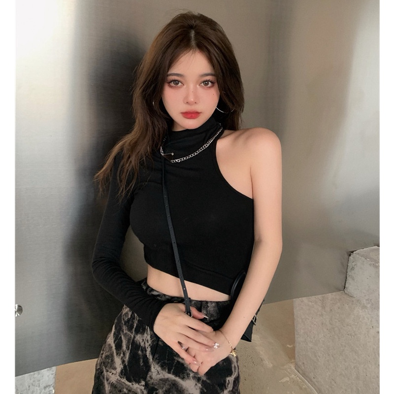 Áo thun tay dài hở vai thời trang mùa thu quyến rũ dành cho nữ