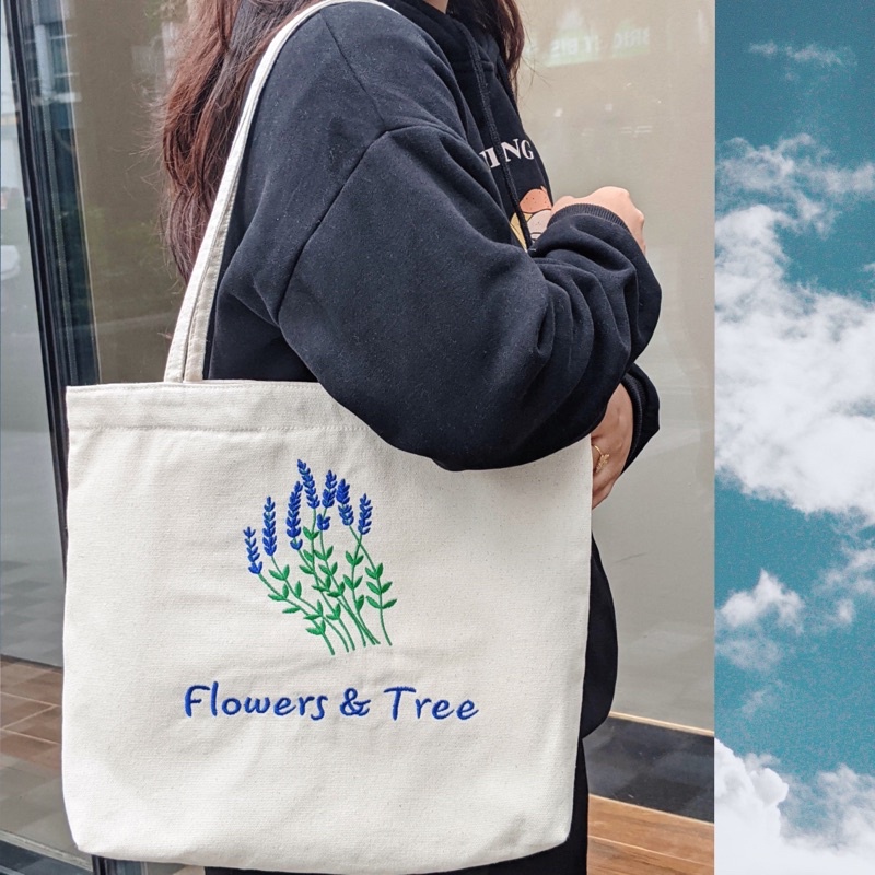 (TẶNG KÈM DEAL SHOCK TÚI RÚT 39K ) Túi Vải Tote Canvas Cao Cấp Flowers &amp; Tree Miladen.