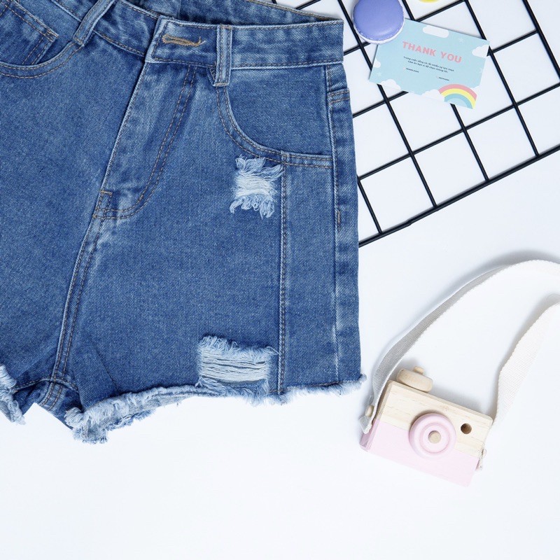 Quần Sọt Jeans Nữ Chip Thân Lưng Cao Vải Dày Chuẩn Form(MẪU MỚI)