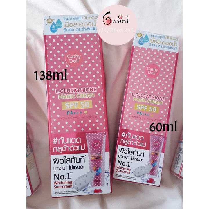 [HOT] Kem Chống Nắng Cathy Doll L-glutathione Magic Cream SPF50 PA+++ Làm Trắng Da