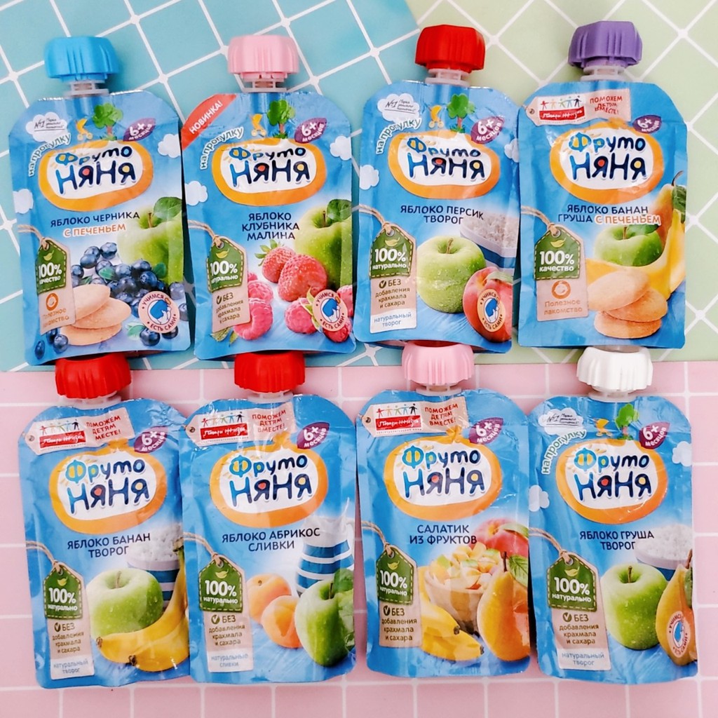 Trái Cây Nghiền Fruto Nhiều Vị Cho Bé 6M+ ( 90g)