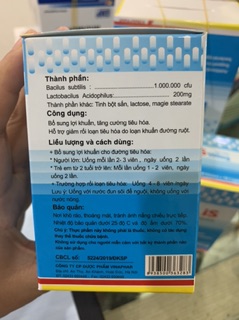 Men tiêu hoá dạng viên Biobidilis